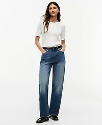 Tommy Hilfiger Women's Boat Neck Short-Sleeve Cotton Sweater