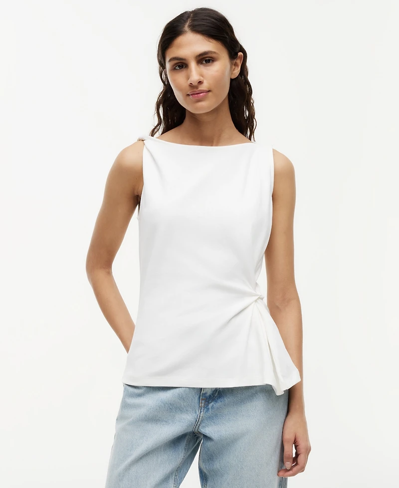 Tommy Hilfiger Women's Interlock Knot Sleeveless Cotton Top