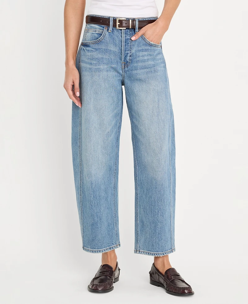 Good American Women's High Rise Barrel Jeans
