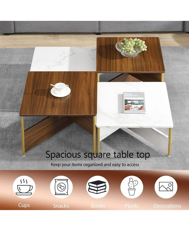 Rainsken Modern Nesting Coffee Tables Set of 4