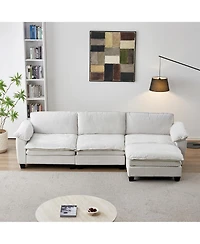 Rainsken L-Shaped Sectional Sofa with Ottoman