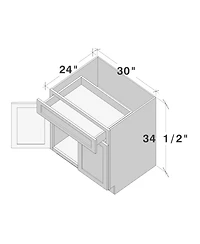 Boyel living 30" Single Base Cabinet with Full Overlay Hdf Door and Dovetail Drawer