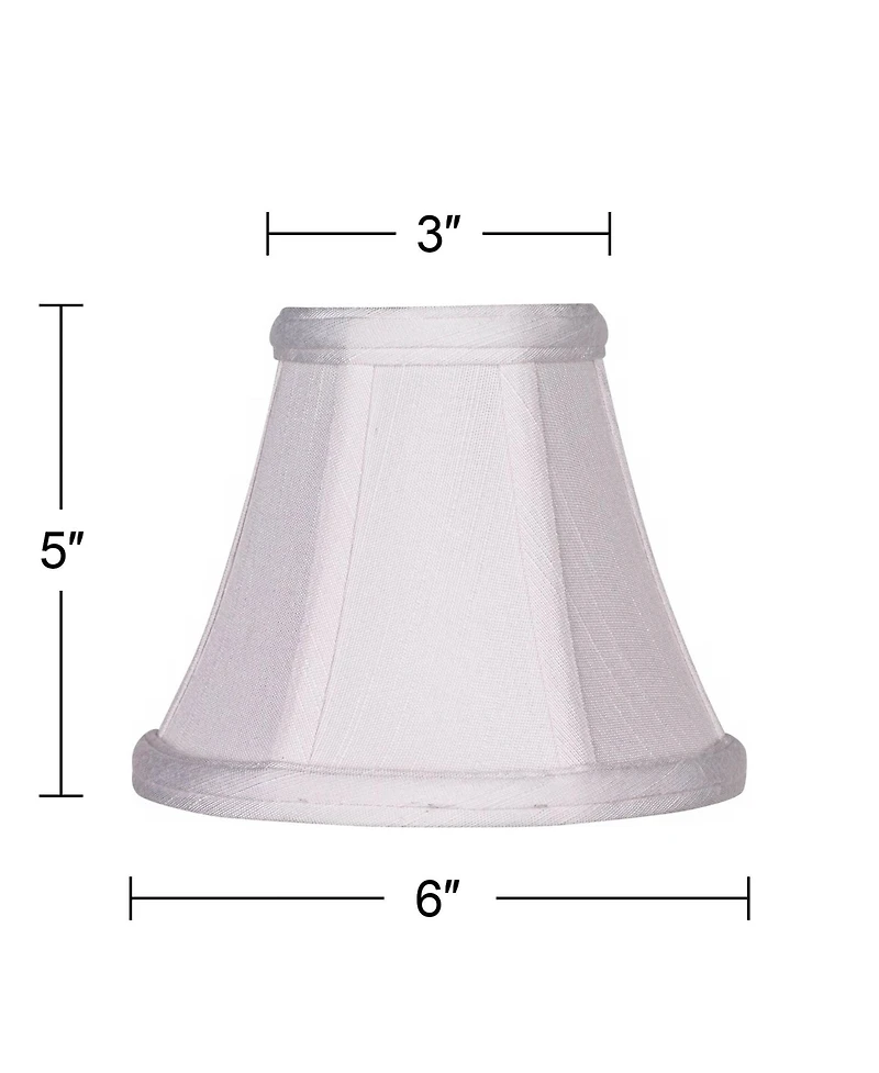 Springcrest Imperial Shade Set of 4 Empire Chandelier Lamp Shades White Small 3" Top x 6" Bottom x 5" High Candelabra Clip-On Fitting