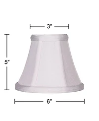 Springcrest Imperial Shade Set of 4 Empire Chandelier Lamp Shades White Small 3" Top x 6" Bottom x 5" High Candelabra Clip-On Fitting