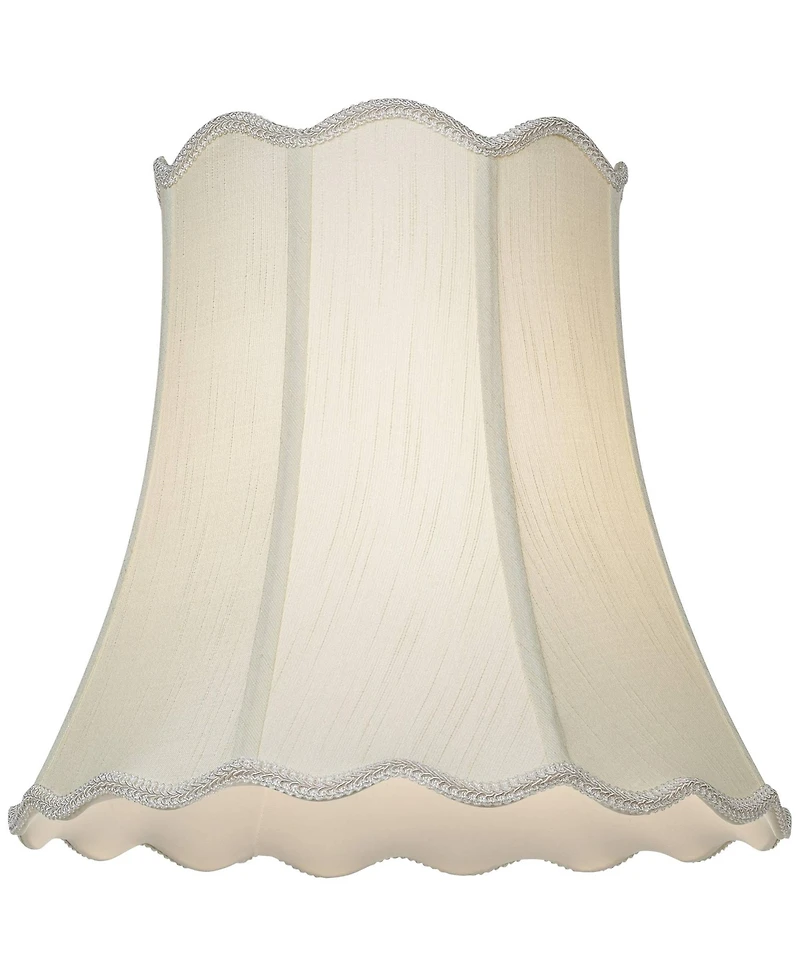 Springcrest Imperial Shade Set of 2 Scallop Bell Lamp Shades Medium 10" Top x 16" Bottom x 14.75" High Spider Harp and Finial Fitting
