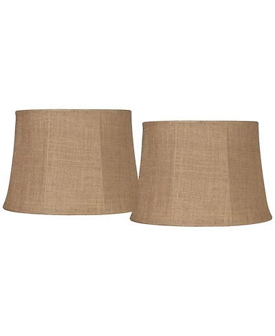 Springcrest Set of 2 Softback Drum Lamp Shades Medium 13" Top x 16" Bottom x 11" Slant Spider Harp Finial Fitting