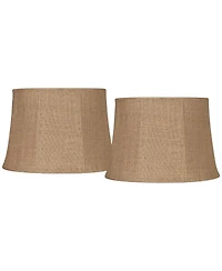 Springcrest Set of 2 Softback Drum Lamp Shades Medium 13" Top x 16" Bottom x 11" Slant Spider Harp Finial Fitting