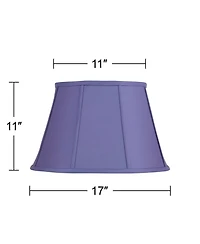 Springcrest Mapo 11" Top x 17" Bottom x 11" High x 11" Slant Lamp Shade Replacement Cornflower Blue Bell Softback Washer Harp Finial