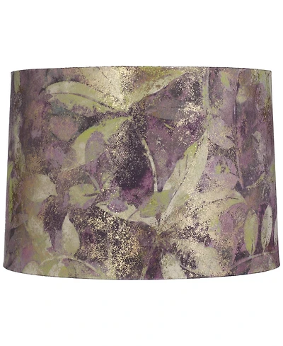Springcrest 14" Top x 15" Bottom x 10 1/2" High x 10 1/2" Slant Print Lamp Shade Replacement Leaf Velvet Spider Harp Finial