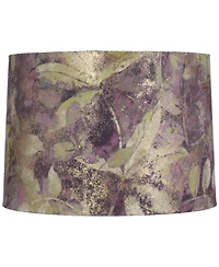 Springcrest 14" Top x 15" Bottom x 10 1/2" High x 10 1/2" Slant Print Lamp Shade Replacement Leaf Velvet Spider Harp Finial