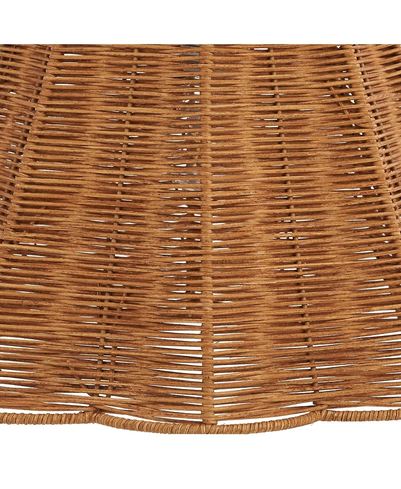 Springcrest 8" Top x 16" Bottom x 11" High x 11" Slant Lamp Shade Replacement Medium Rattan Spider Harp Finial