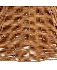 Springcrest 8" Top x 16" Bottom x 11" High x 11" Slant Lamp Shade Replacement Medium Rattan Spider Harp Finial