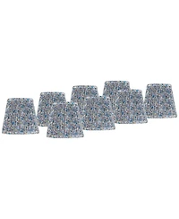 Springcrest 4" Top x " Bottom x 5 1/2" High x 5 1/2" Slant Print Lamp Shade Replacement Set of Shirred Pleated Clip On