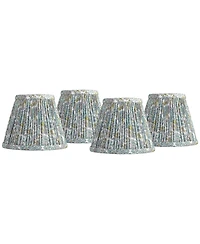 Springcrest 3 1/2" Top x " Bottom x 5" High x 5" Slant Print Lamp Shade Replacement Set of Pleated Clip On Candelabra