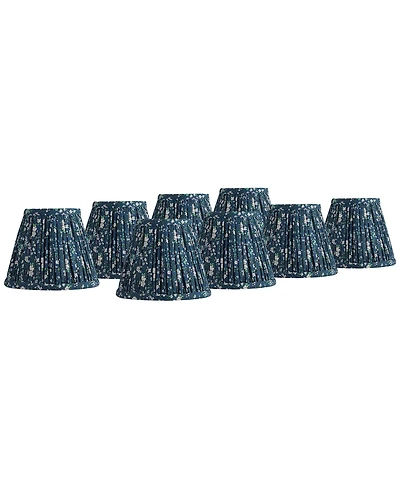 Springcrest 3 1/2" Top x " Bottom x 5" High x 5" Slant Print Lamp Shade Replacement Set of Floral Clip On Candelabra