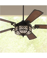 Casa Vieja 54" Hermitage Golden Led Ceiling Fan with 36" Downrod