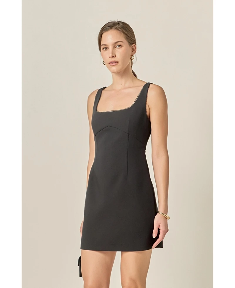 endless rose Women's Lace Trim Mini Dress