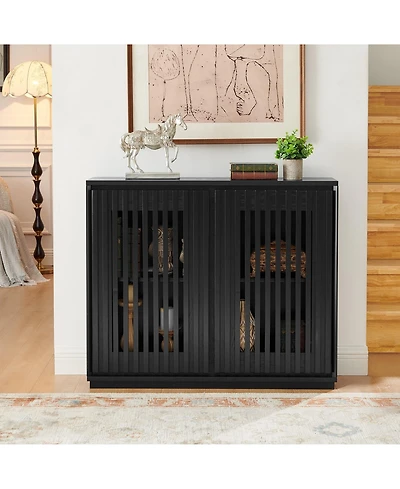 Clihome Modern Sideboard Cabinet with 2 Outlet Holes, Buffet Cabinet with Storage, Storage Cabinet