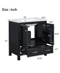 Sillysis 60 Inch Double Bathroom Vanity Set, Freestanding Solid Wood Cabinet with Ceramic Sinks and Soft Close Doors, Modern Storage.