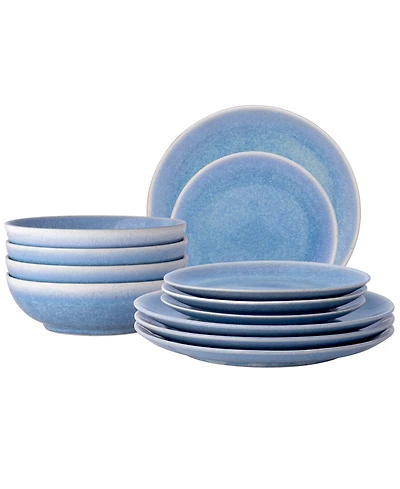 Noritake Colorwave Kiln Azure Coupe Dinnerware 12-Pc. Set, Service For 4