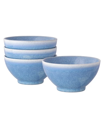 Noritake Colorwave Kiln Azure Rice Bowls, Set of 4