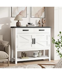 gaomon Modern Farmhouse Coffee Bar Cabinet with Drawers and Shelf