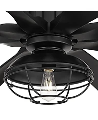 Possini Euro Design 70" Defender Modern Industrial Indoor Outdoor Ceiling Fan Led Light Remote