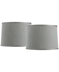 Springcrest Set of 2 Drum Lamp Shades Medium 13" Top x 14" Bottom x 10" High Spider with Replacement Harp and Finial Fitting