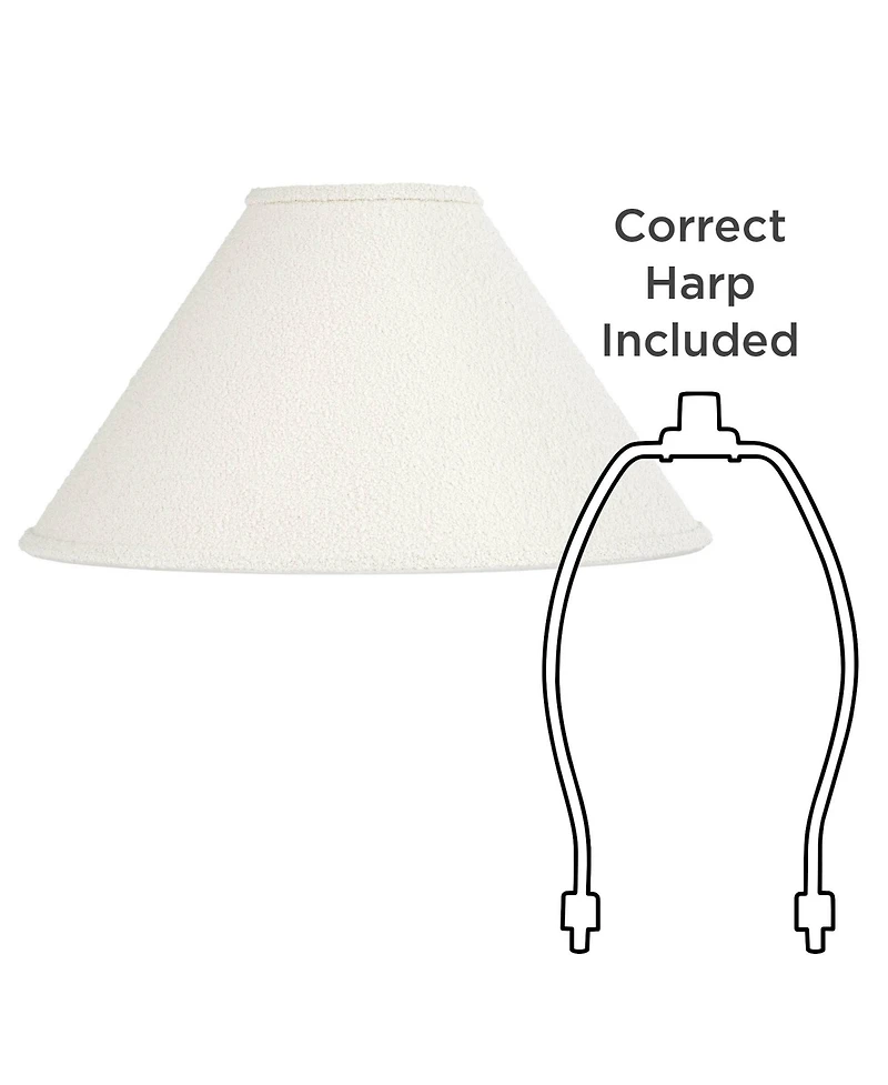Springcrest 6" Top x 19" Bottom x 10" High x 10" Slant Lamp Shade Replacement Tapered Boucle Woven Fabric Spider Harp Finial