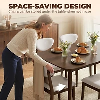 Homcom Dining Table Set for 4, Mid-Century Modern Kitchen and Chairs