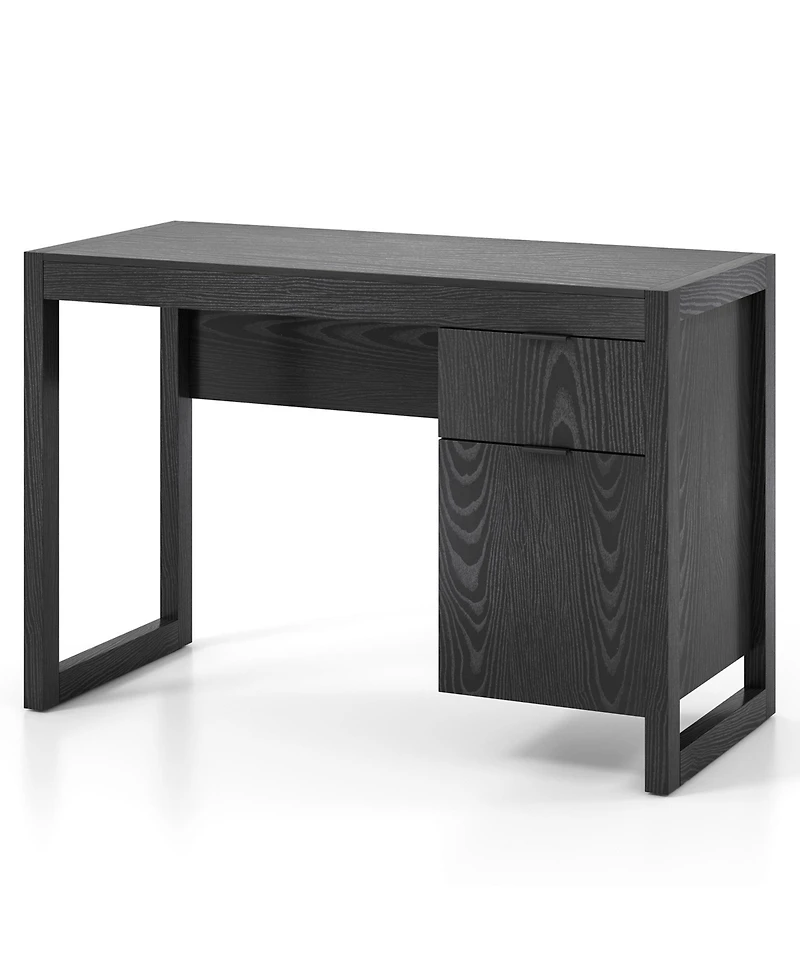 Gouun Computer Desk with Cabinet and Drawer