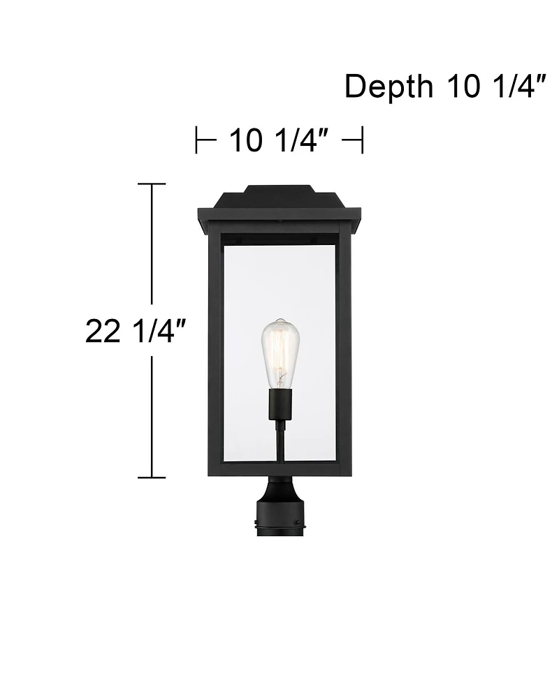John Timberland Eastcrest Modern Outdoor Post Light Textured 22 1/2" Clear Glass Panels for Exterior Barn Deck House Porch Yard Patio Outside