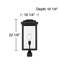 John Timberland Eastcrest Modern Outdoor Post Light Textured 22 1/2" Clear Glass Panels for Exterior Barn Deck House Porch Yard Patio Outside