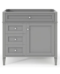 Sillysis Bathroom Vanity without Top Sink, Soft Close Drawers, Adjustable Shelf and Door Organizer for Small