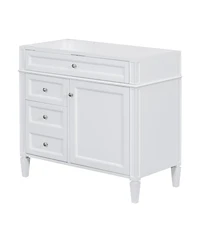 Sillysis Bathroom Vanity without Top Sink, Soft Close Drawers, Adjustable Shelf and Door Organizer for Small
