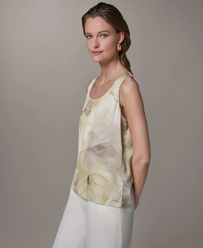 Donna Karan New York Women's Printed Scoop Neck Top