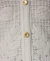 Donna Karan New York Women's Crochet Button-Front Jacket