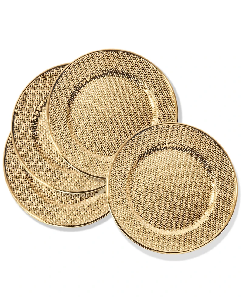 American Atelier 13" Aubrey Electroplated Charger Plates, Set of 4