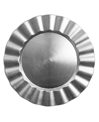 American Atelier Round Ruffled Charger Plate 12 Piece Dinnerware Set, Service for 12