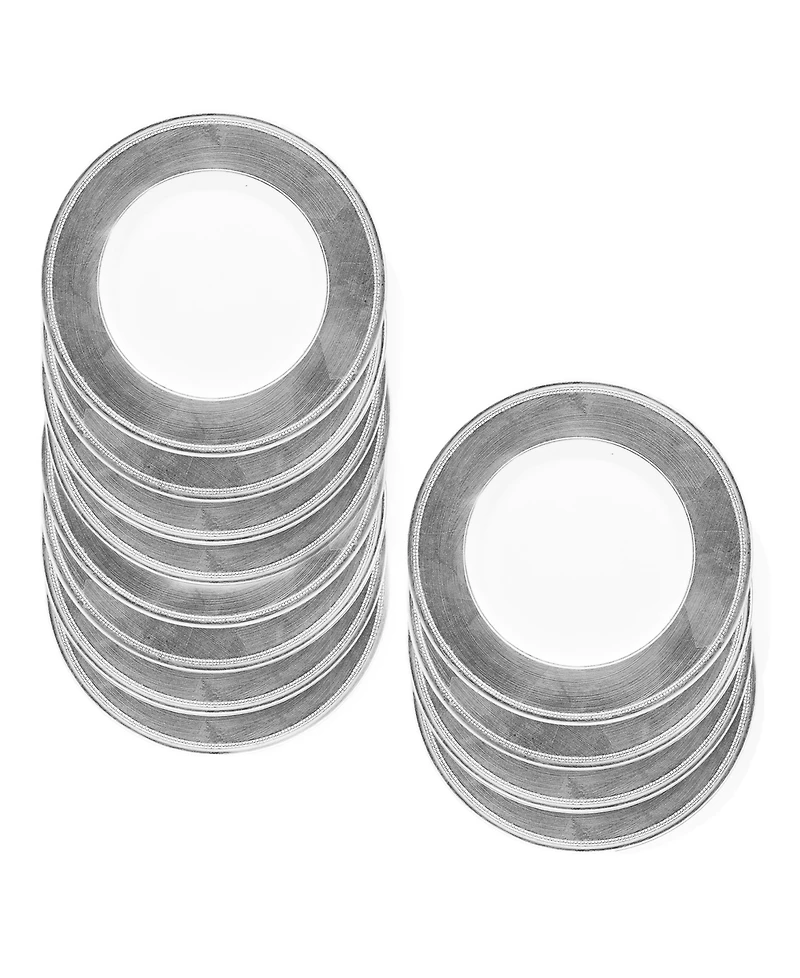 American Atelier Leaf Rim/White Charger Plates, Set of 12