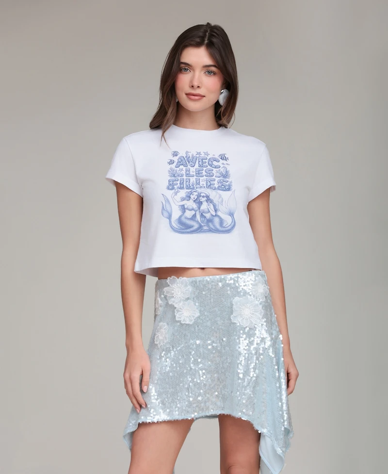 Avec Les Filles Women's Crewneck Cotton T-Shirt