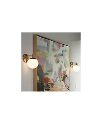 Possini Euro Design Meridian Modern Wall Light Sconces Set of 2 Hardwire 6" Fixture Frosted Glass for Bedroom Bathroom