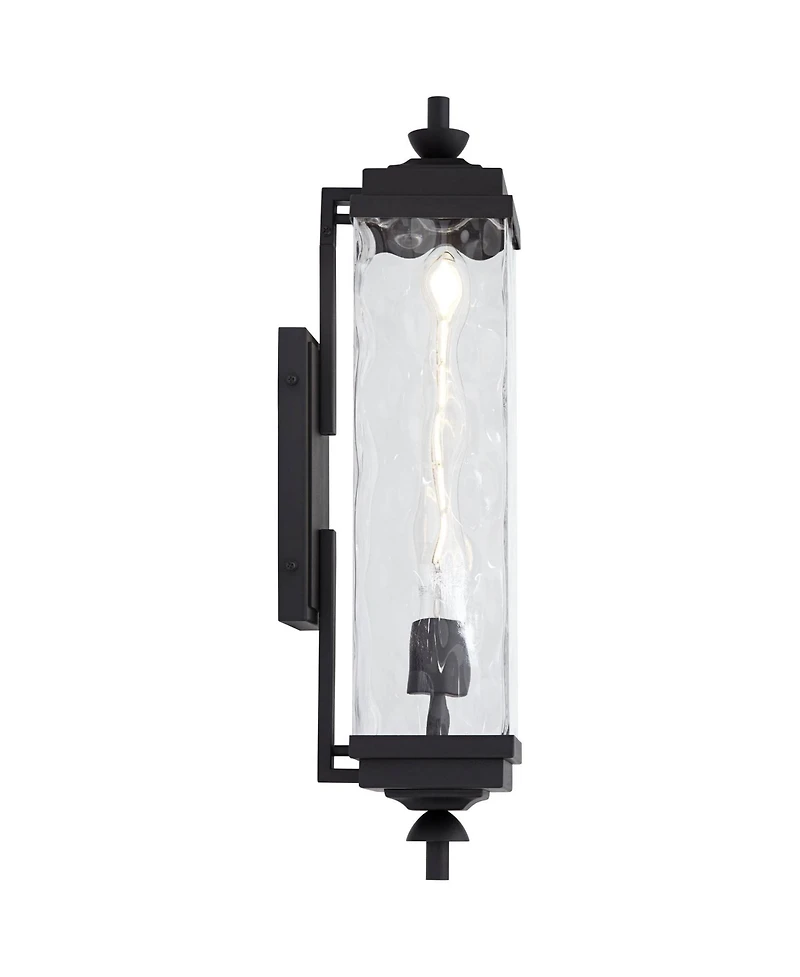 John Timberland Valentino 22" High Modern Outdoor Wall Light Fixture Mount Porch House Weatherproof Metal Water Glass Shade