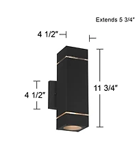Possini Euro Design Skyridge 11 3/4" High Mid Century Modern Outdoor Wall Light Fixture Mount Porch House Up-Down