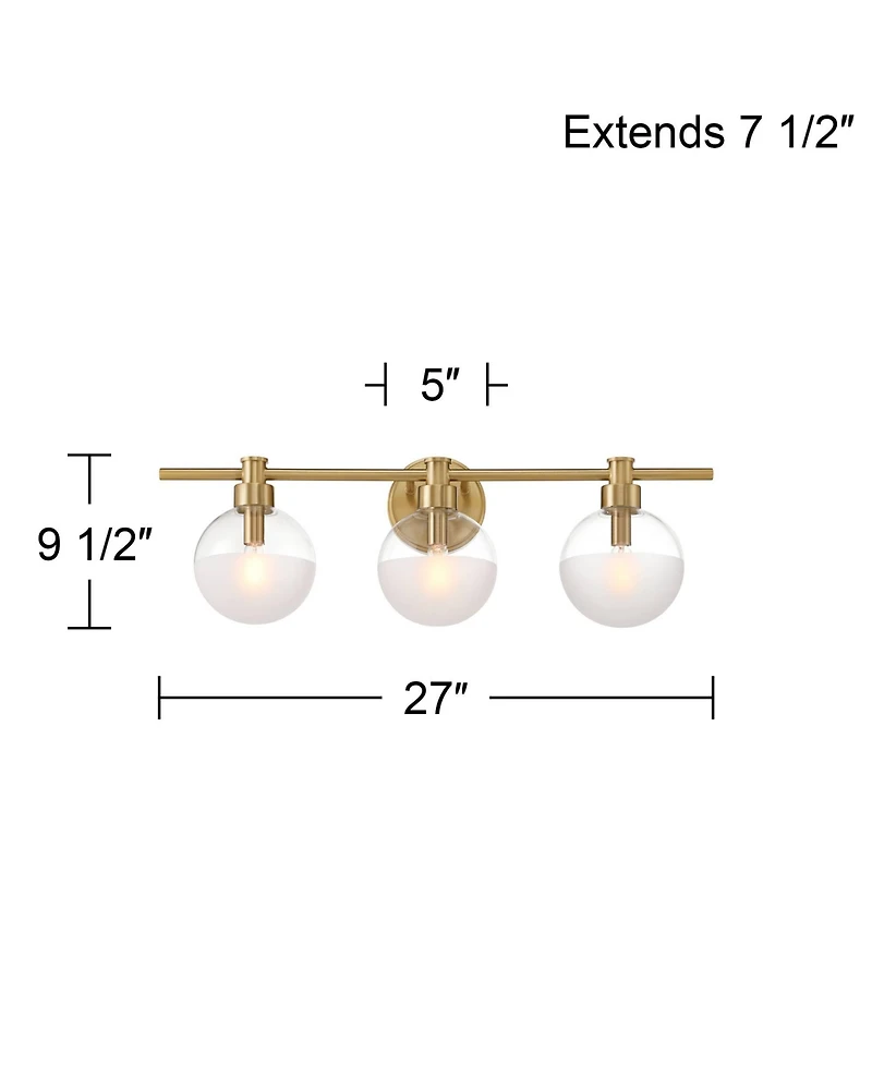 Possini Euro Design Possini Euro Leggio 27" Wide Warm Brass 3-Light Bath Light