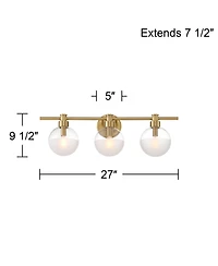 Possini Euro Design Possini Euro Leggio 27" Wide Warm Brass 3-Light Bath Light