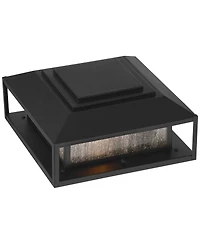 John Timberland Gregor 6" High Modern Outdoor Pier Mount Light Fixture Porch House Set of 2 Weatherproof Black Seeded Glass Shade