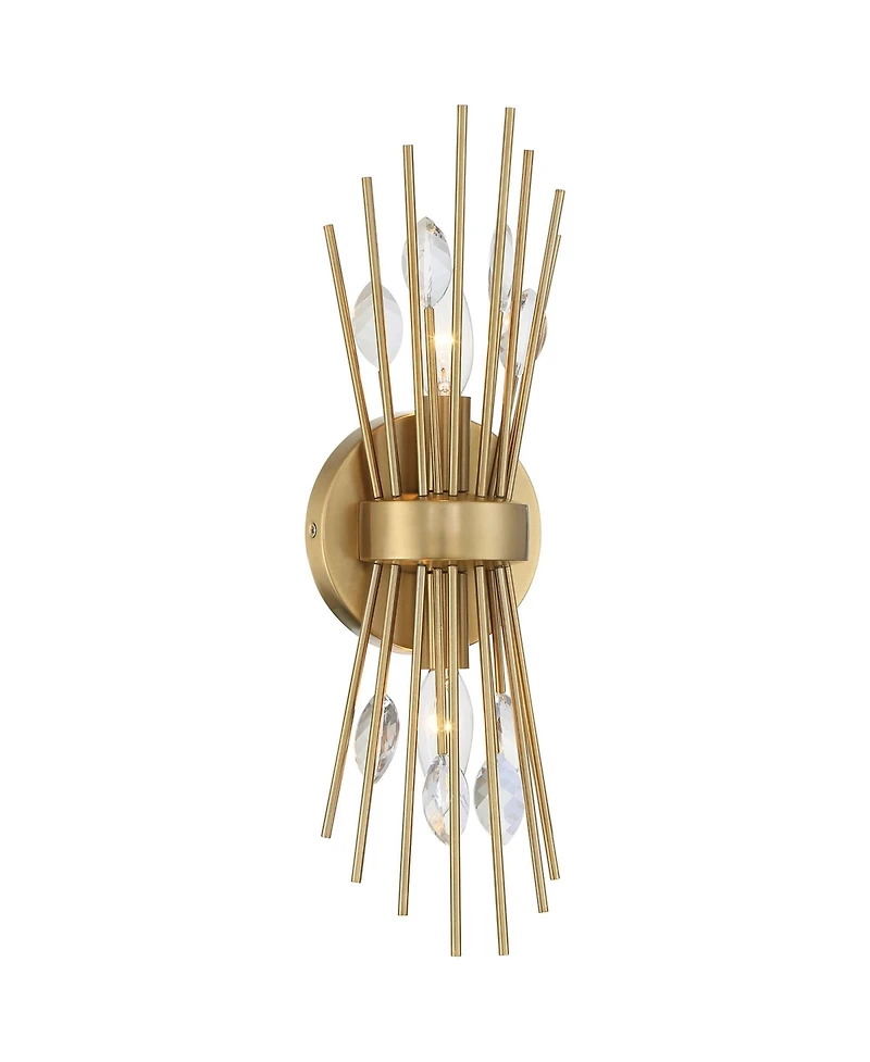 Possini Euro Design Possini Euro Janae 17" High Warm Brass Starburst 2-Light Wall Sconce