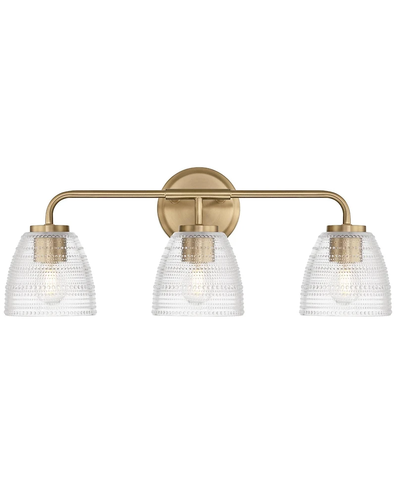 Possini Euro Design Possini Euro Sabrina 22" Wide Satin Brass and Glass 3-Light Bath Light