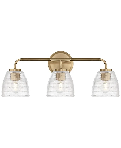 Possini Euro Design Possini Euro Sabrina 22" Wide Satin Brass and Glass 3-Light Bath Light